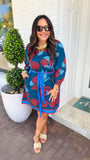 Gia Dress Indigo Feathers | MAUDE