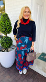 Ada Skirt Indigo Feathers | MAUDE