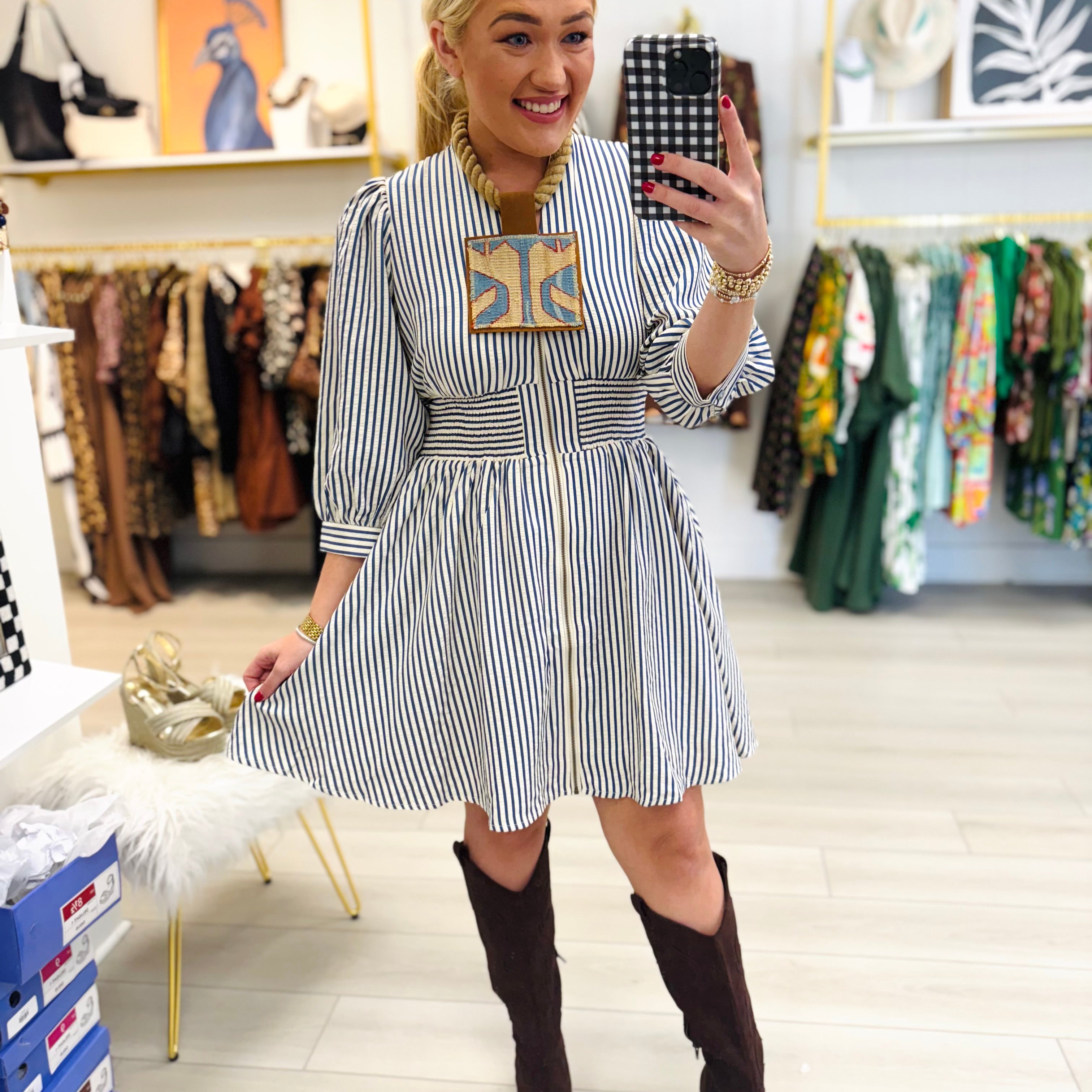 Stacey Striped Short Dress (3 Options)