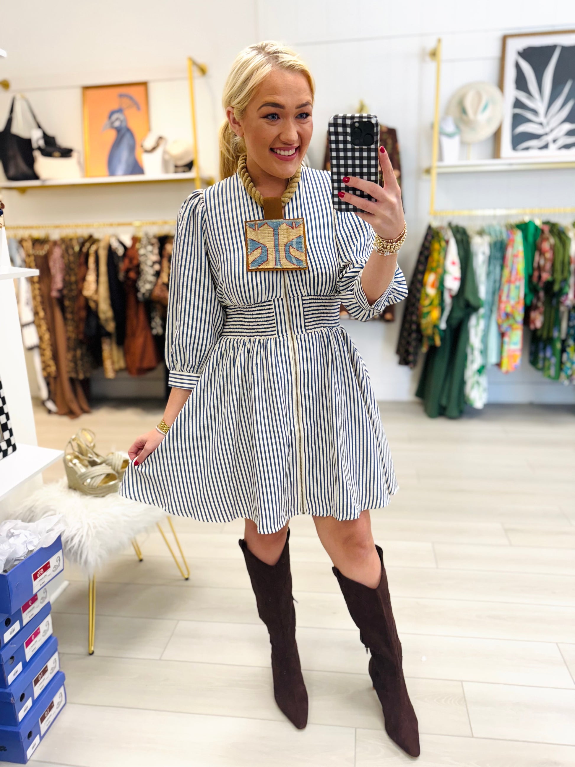 Stacey Striped Short Dress (3 Options)