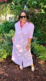 Adrienne Nina Dress in Pink Stripe