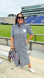 Adrienne Nina Dress in Black Seersucker Gingham