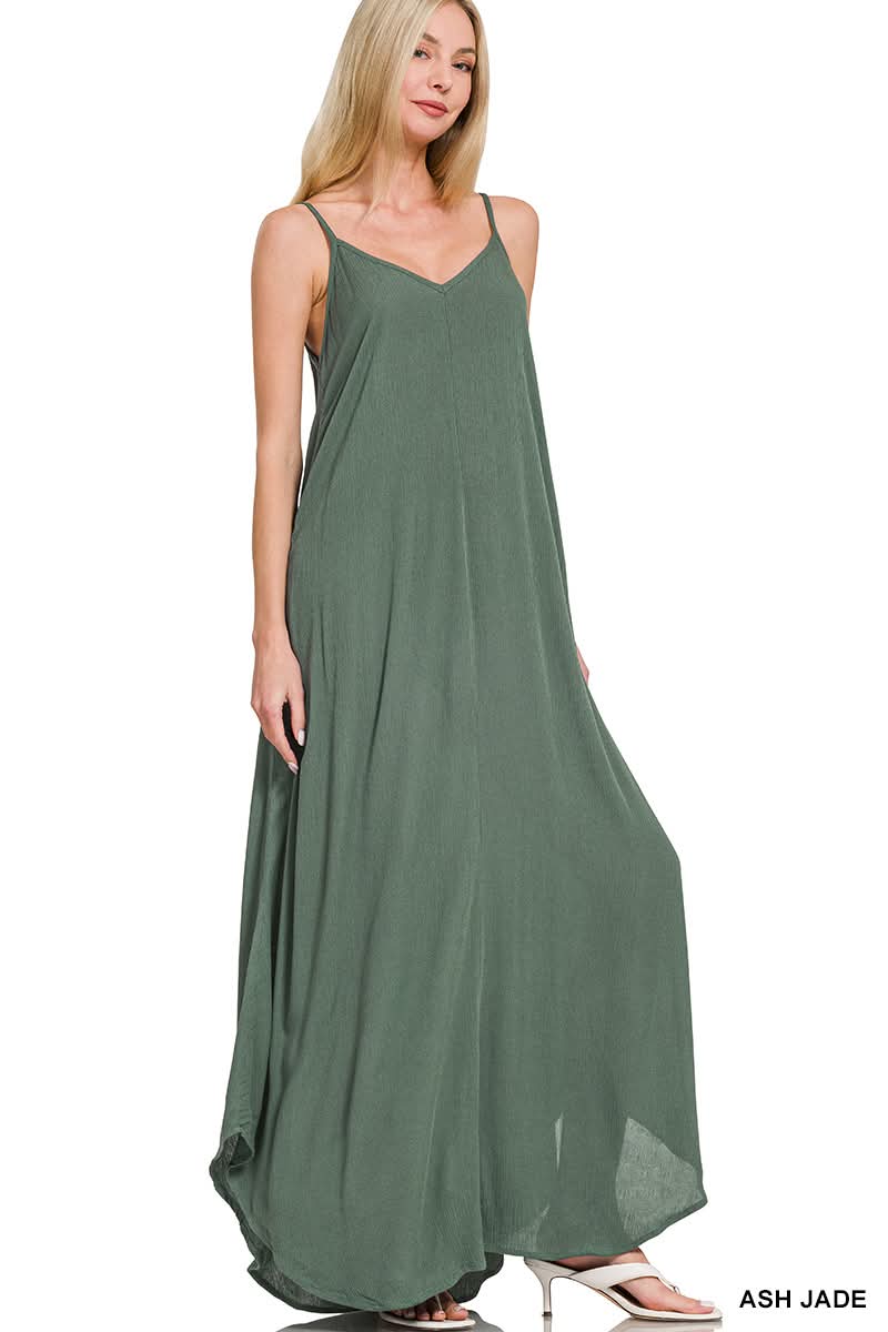Wendy Woven Dress in Ash Jade