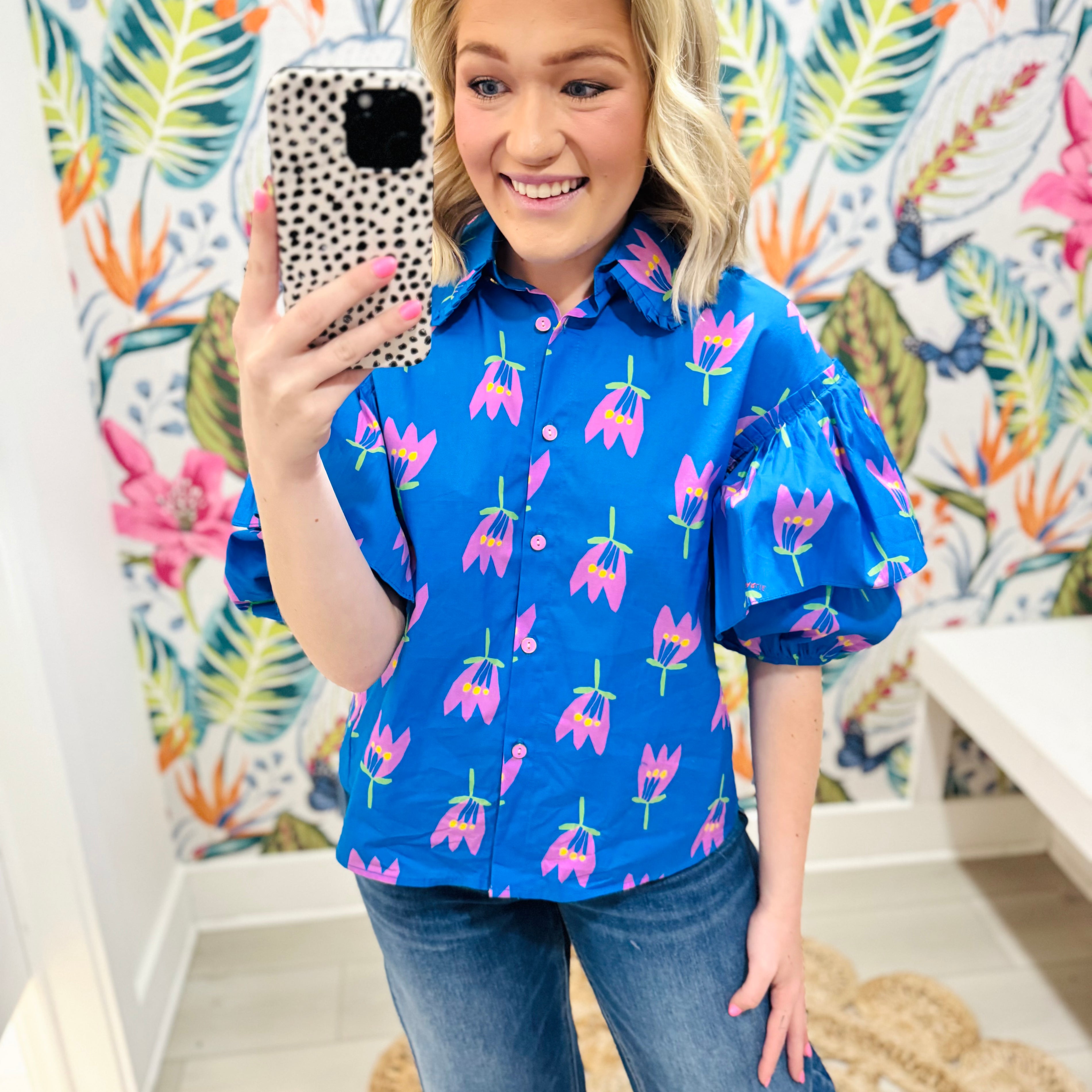 Poppy Ruffle Sleeve Top | KARLIE