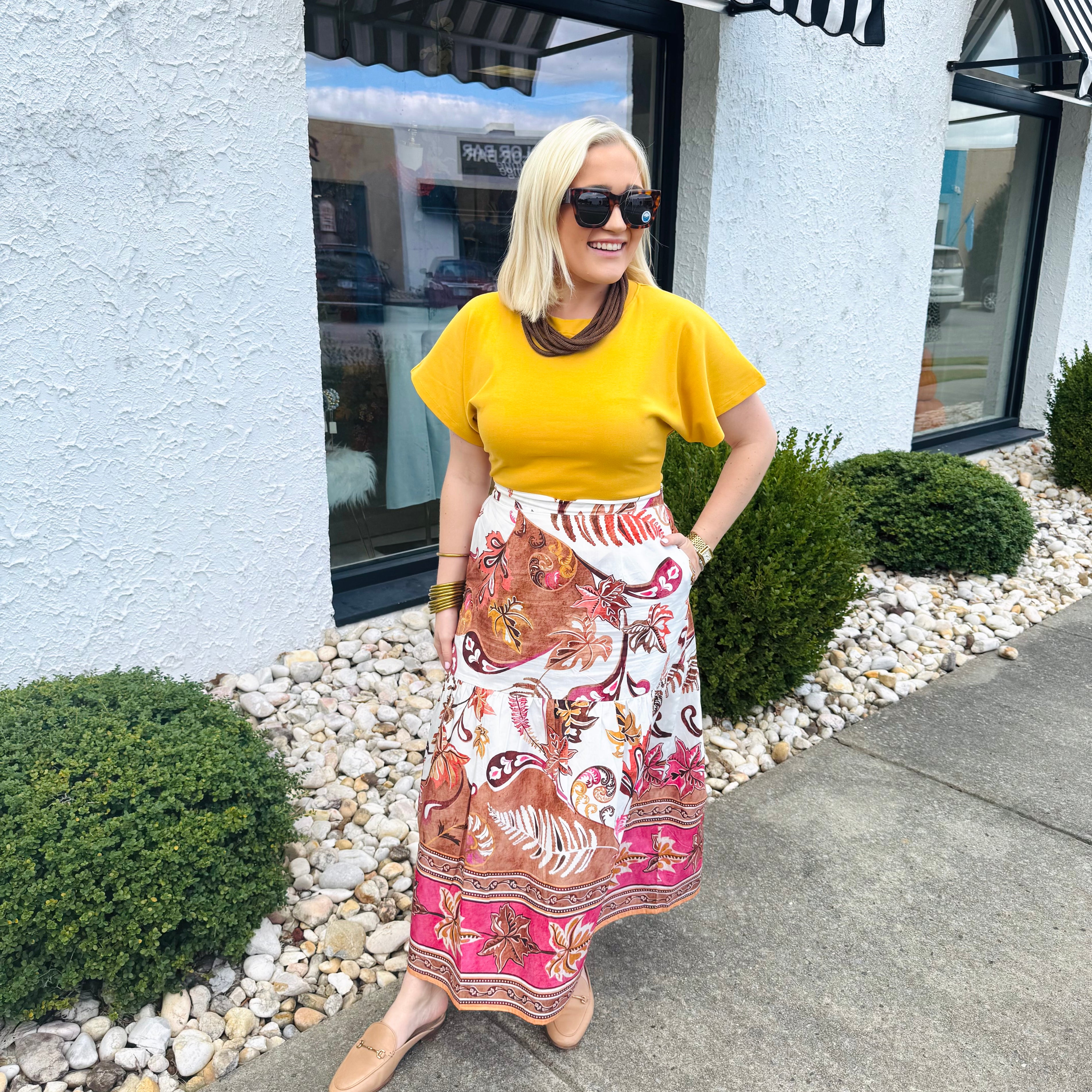 Ada Skirt in Misty Ferns | MAUDE