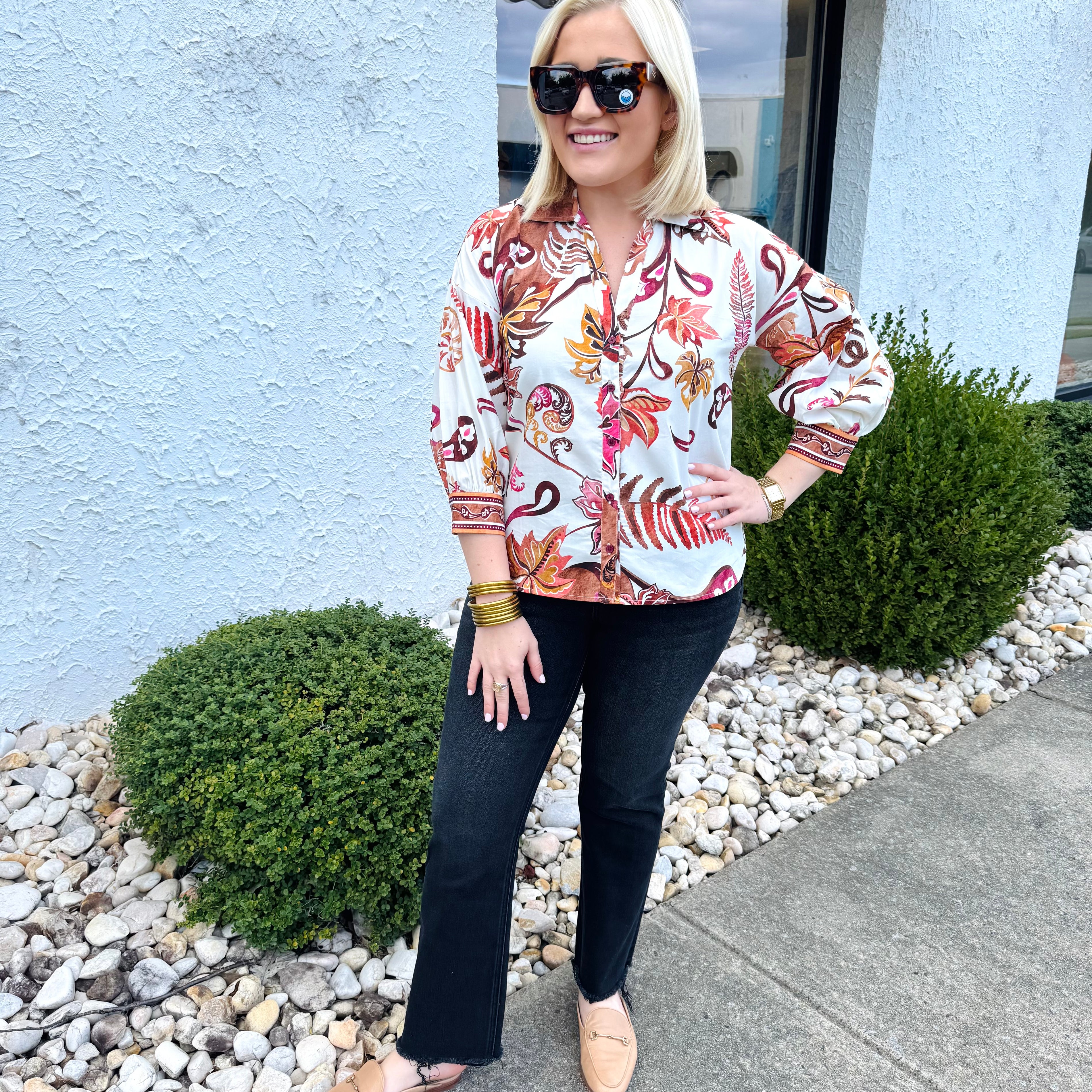 Elsa Top in Misty Ferns | MAUDE