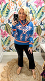 Colorado Scarf Neck Sweater in Blue | THML