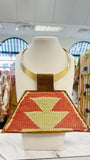 ORIJINAL Brass Pendant Necklace - Lime/Coral Patch