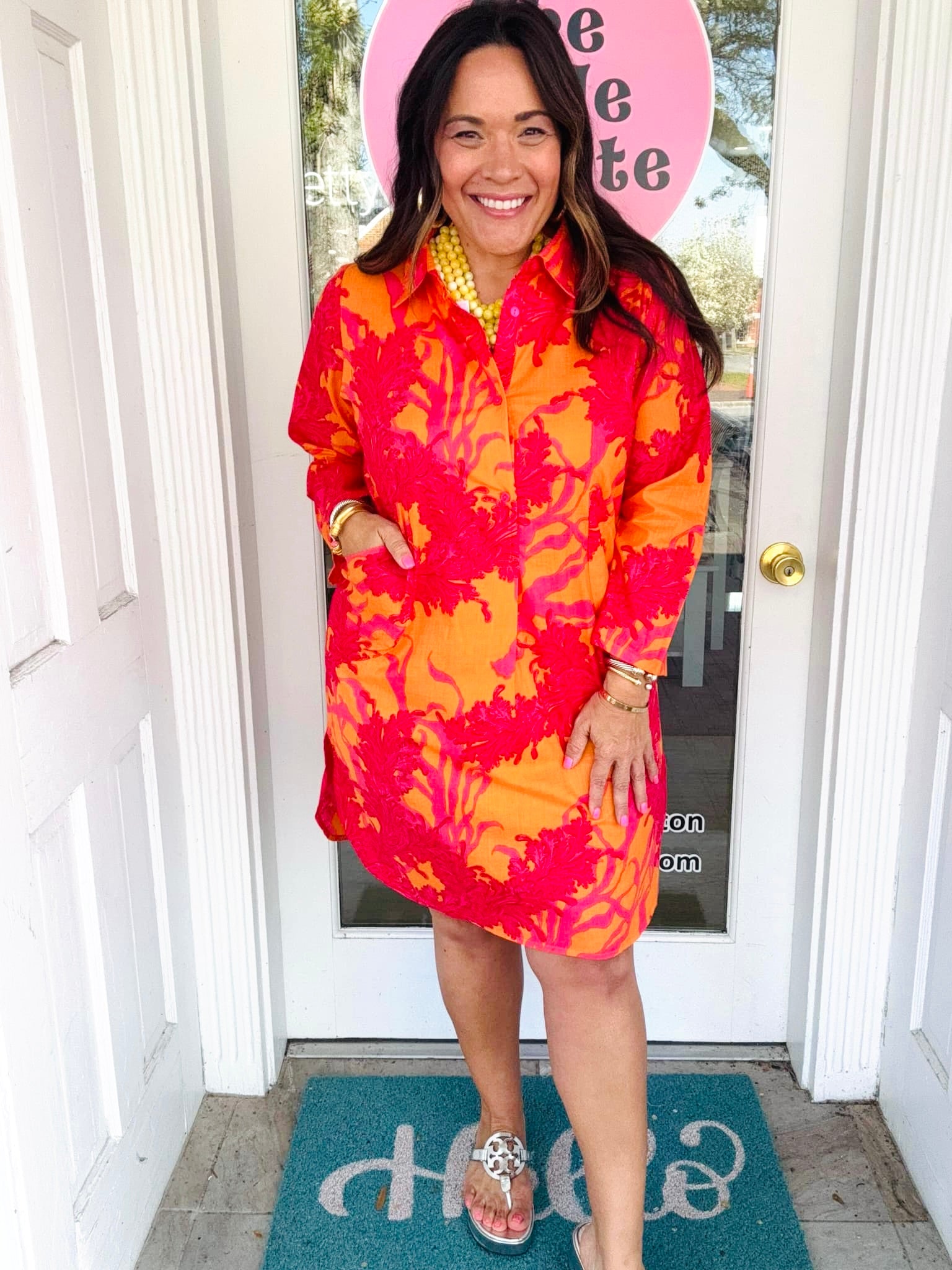 Coral Cove Mini Shift Dress