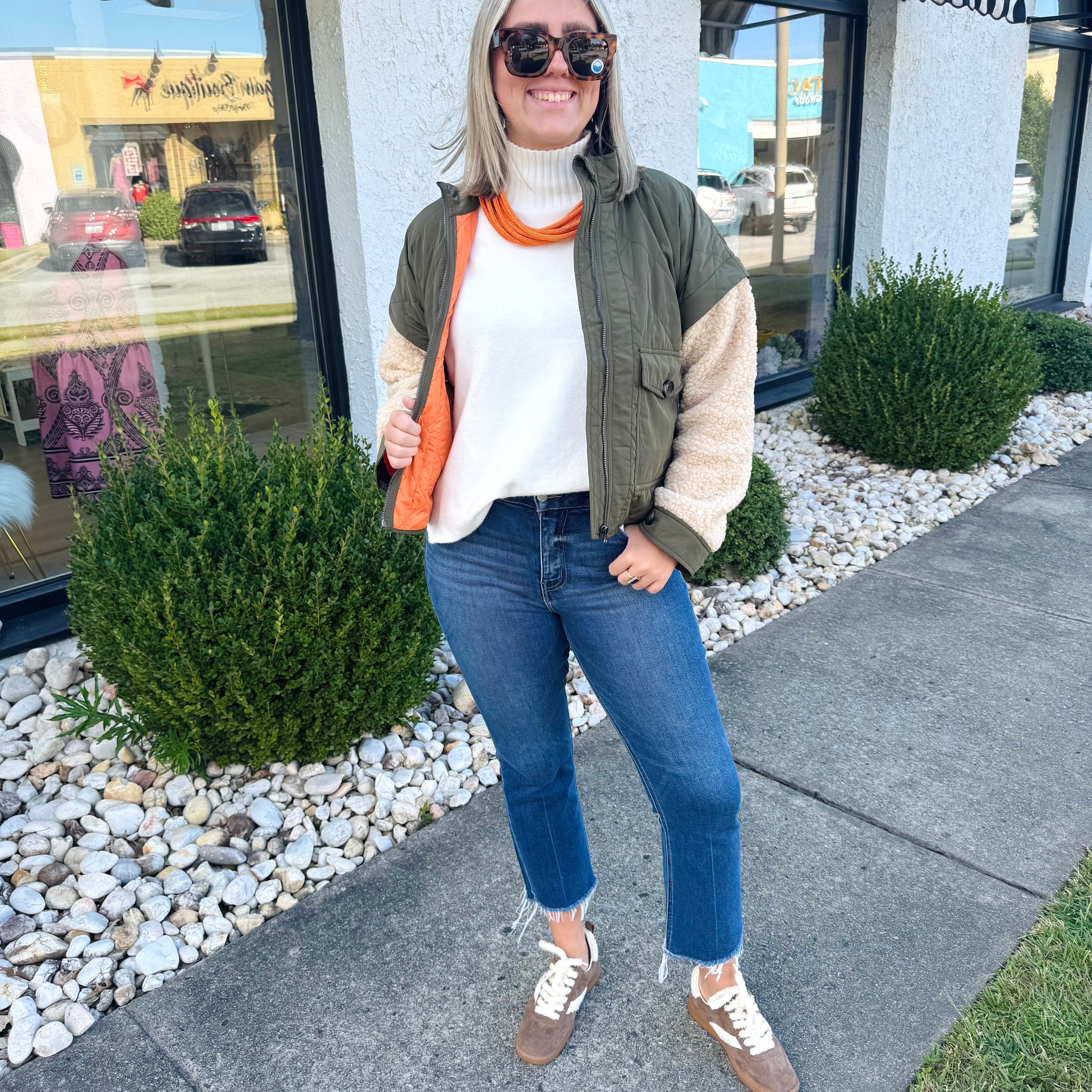 Sherpa Drop Shoulder Convertible Jacket | ANORAK
