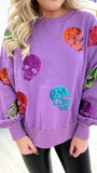 Purple Skulls Sweater