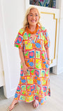 Fruit Gauze V-Neck Maxi Dress | KARLIE