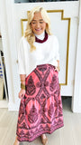 Ada Skirt in Salmon Motifs | MAUDE