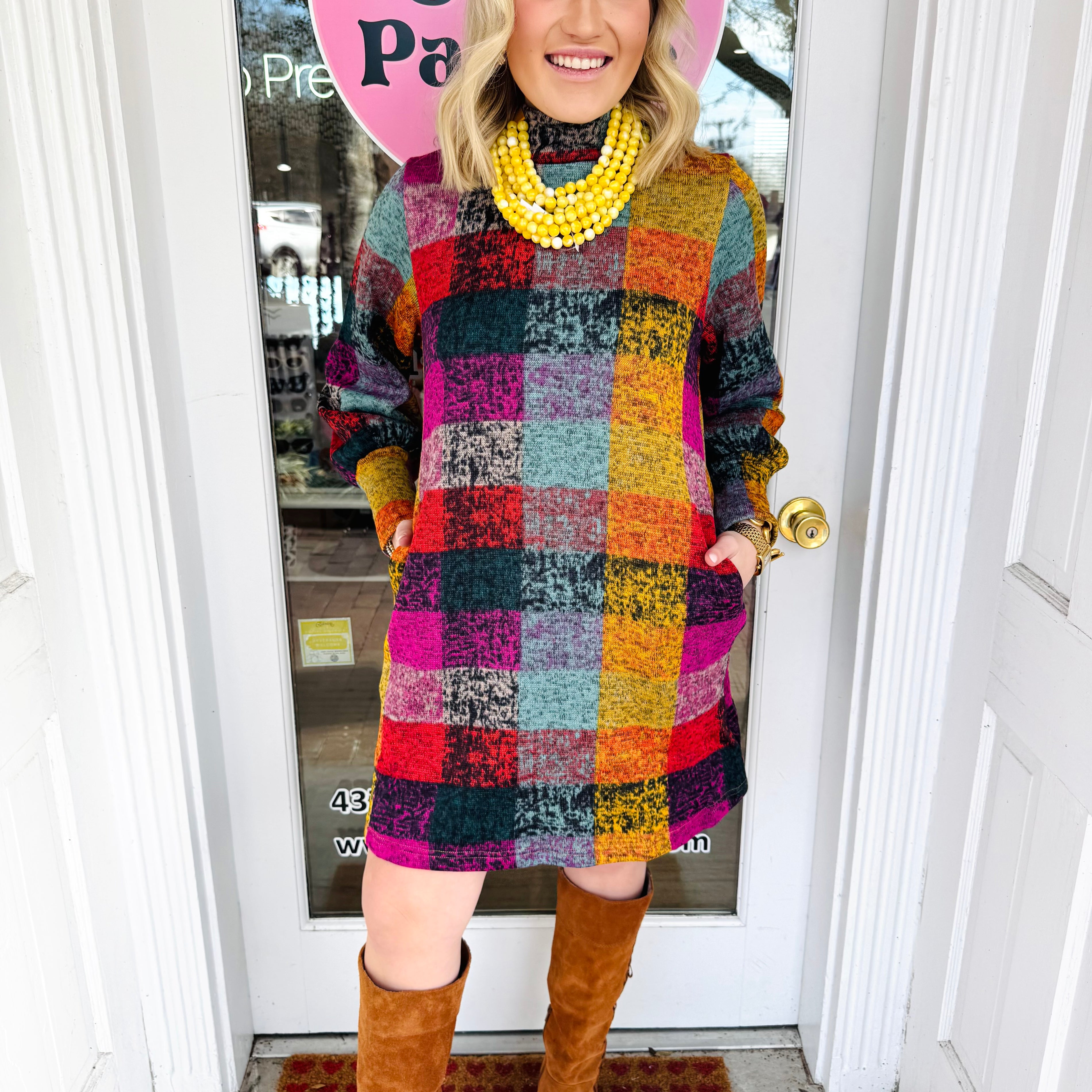 Picasso Plaid Dress