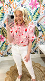 Stripe Poppy Ruffle Top | KARLIE