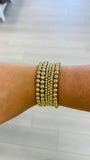 Polished Gold Bead Bracelet Stack