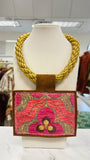ORIJINAL Gold Rope Pendant Necklace - Pink/Gold Patch