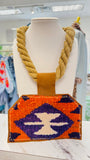 ORIJINAL Rope Pendant Necklace - Orange/Purple Patch