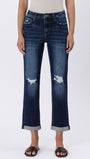 High Rise Double Cuffed Crop Straight Jean by Lovervet