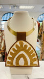 ORIJINAL Brass Pendant Necklace - Tan/White Patch