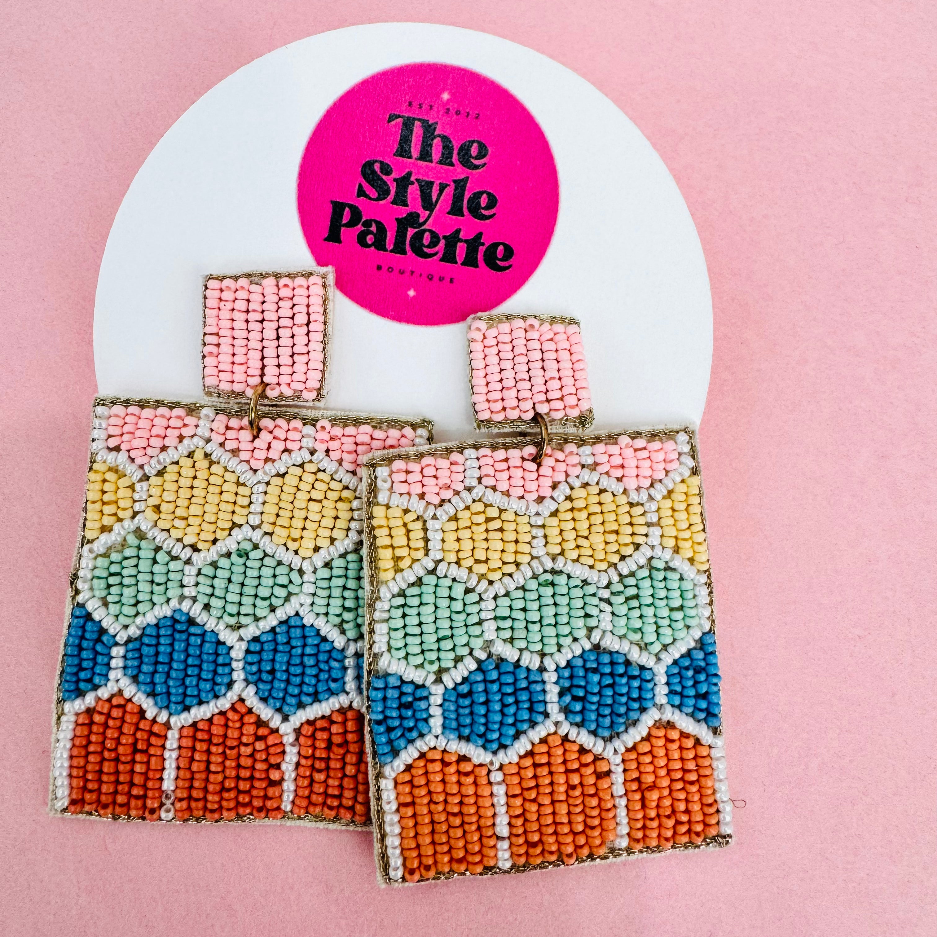 Pastel Honeycomb Earrings