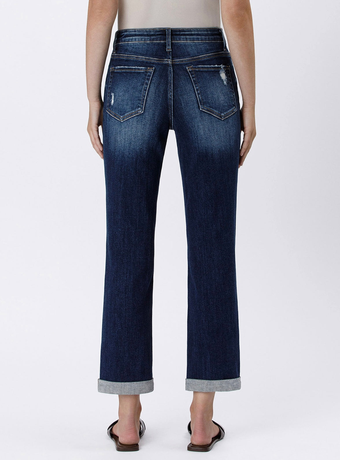 High Rise Double Cuffed Crop Straight Jean by Lovervet
