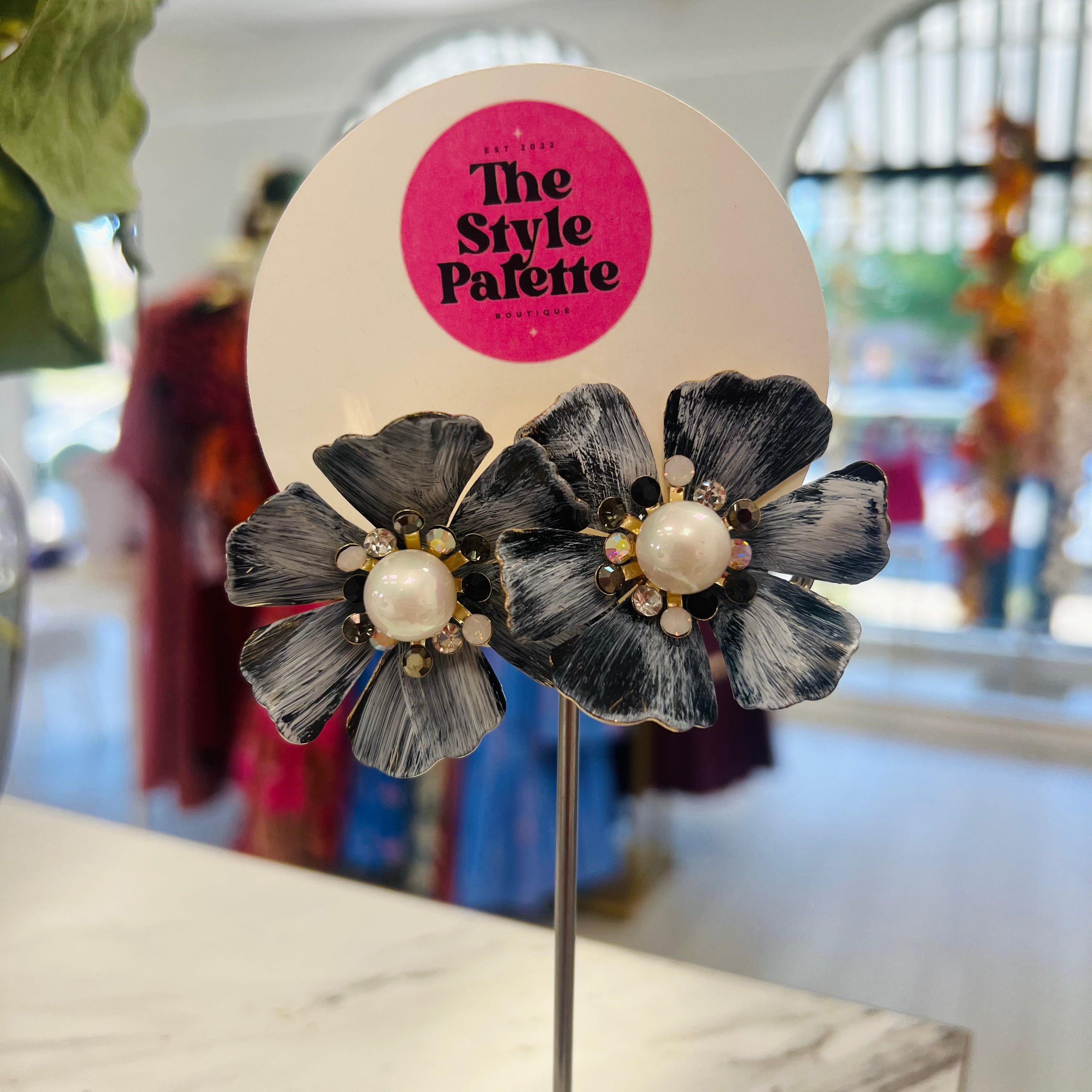 Painted Flower Earrings