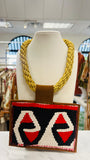 ORIJINAL Gold Rope Pendant Necklace - Red/Black/White Patch