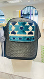 ORIJINAL Straw Trucker Hat in Black - Navy/Teal/White