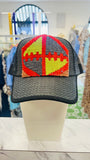 ORIJINAL Straw Trucker Hat in Black - Red/Gray/Green