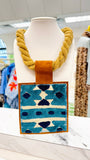 ORIJINAL Rope Pendant Necklace - Teal/Navy/White Patch