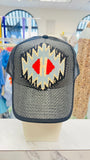 ORIJINAL Straw Hat in Black - Red/Light Blue/Black
