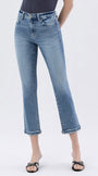 High Rise Cuffed Slim Straight Denim by Lovervet