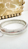 Large Stretch Snake Bangle - Silver