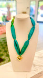 Emerald Eye Scarf Necklace