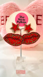 Ruby Red Lip Earrings