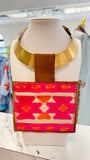 ORIJINAL Brass Pendant Necklace - Pink/Orange Patch