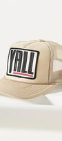 Yall Trucker Hat in Tan