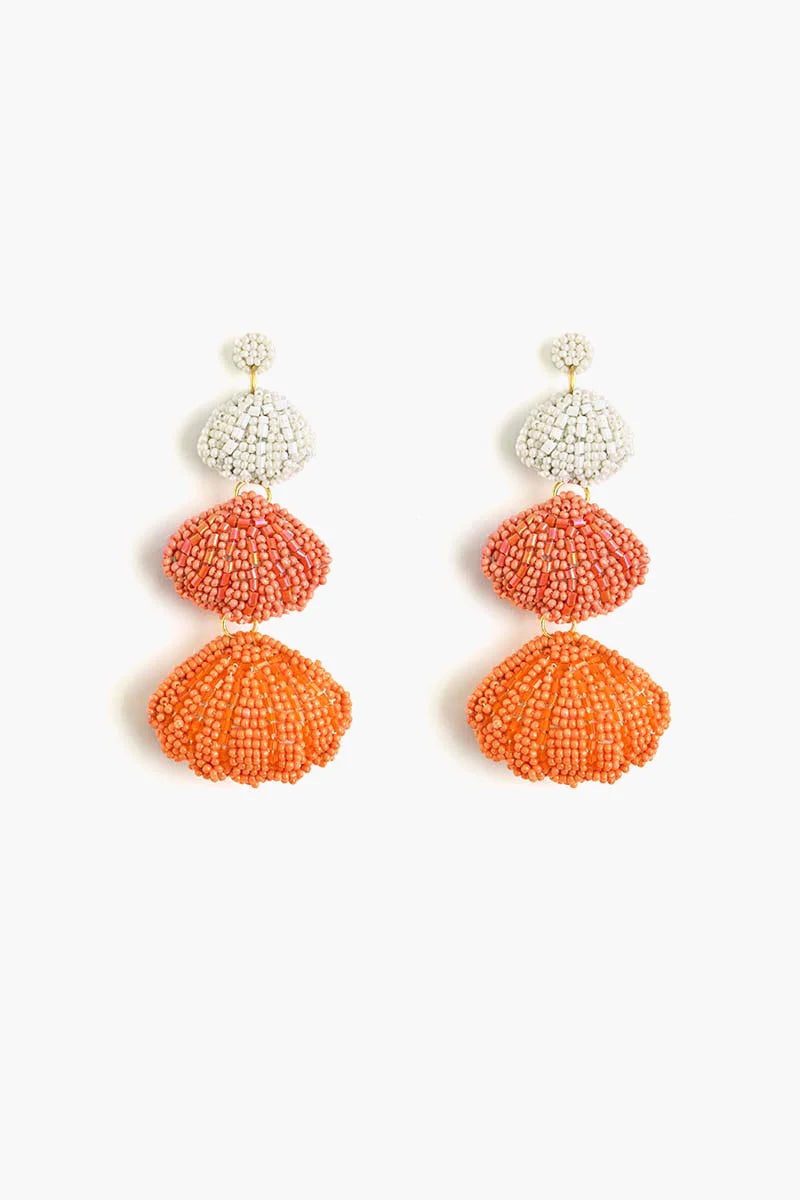 Sound of the Shells Earrings - Coral