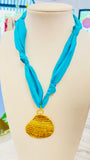 AquaWhirl Scarf Necklace