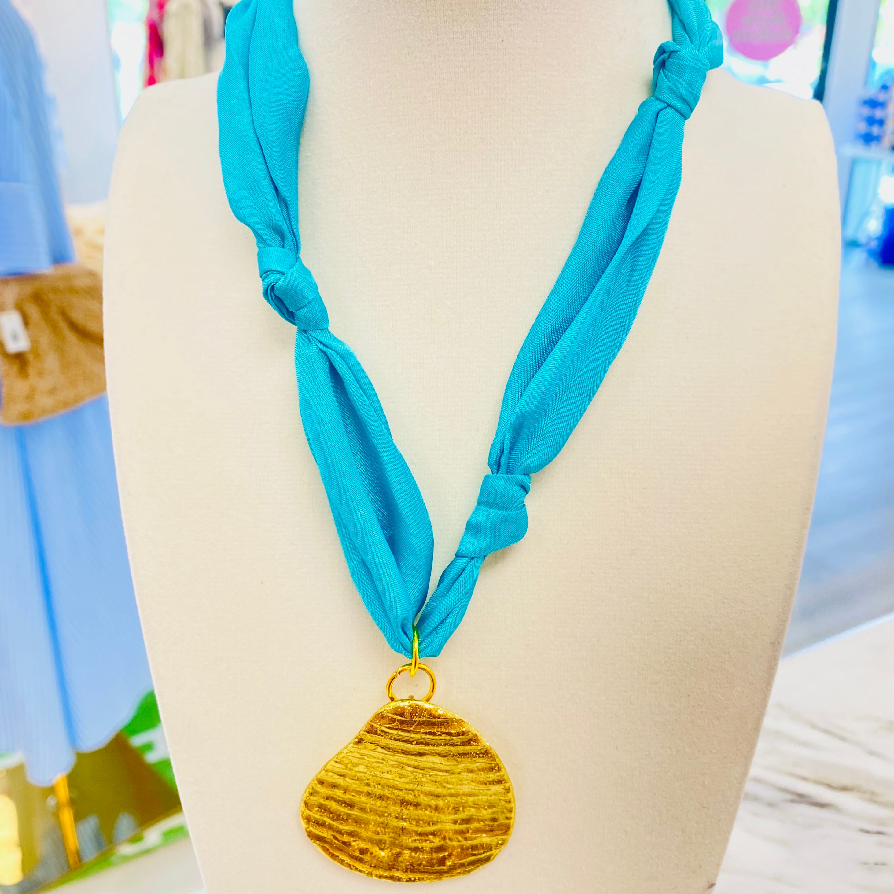 AquaWhirl Scarf Necklace