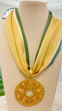 Gilded Green Scarf Necklace