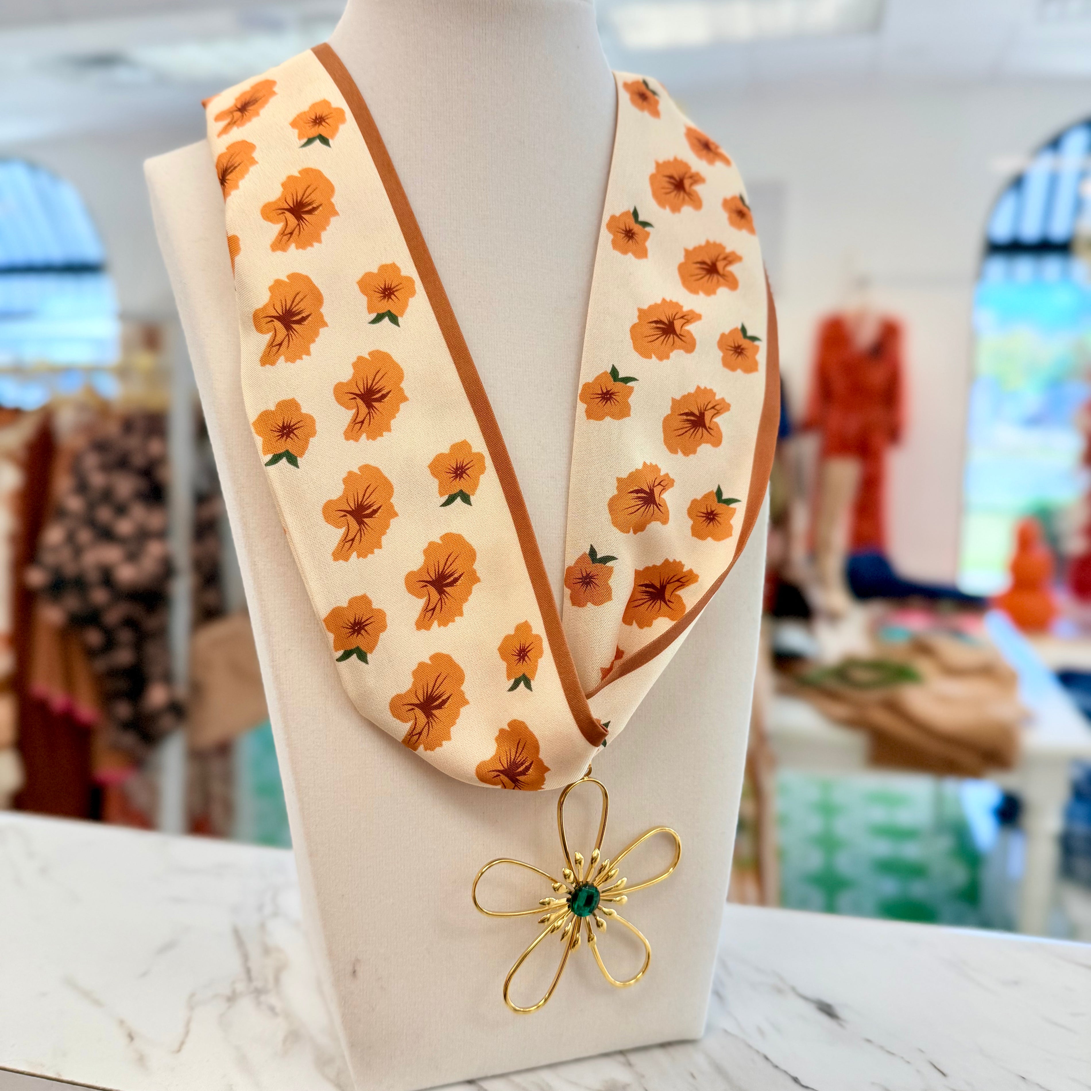 Fall Flowers Scarf Neclace