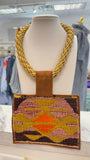 ORIJINAL Gold Rope Necklace - Brown, Yellow, Orange, Pink Patch