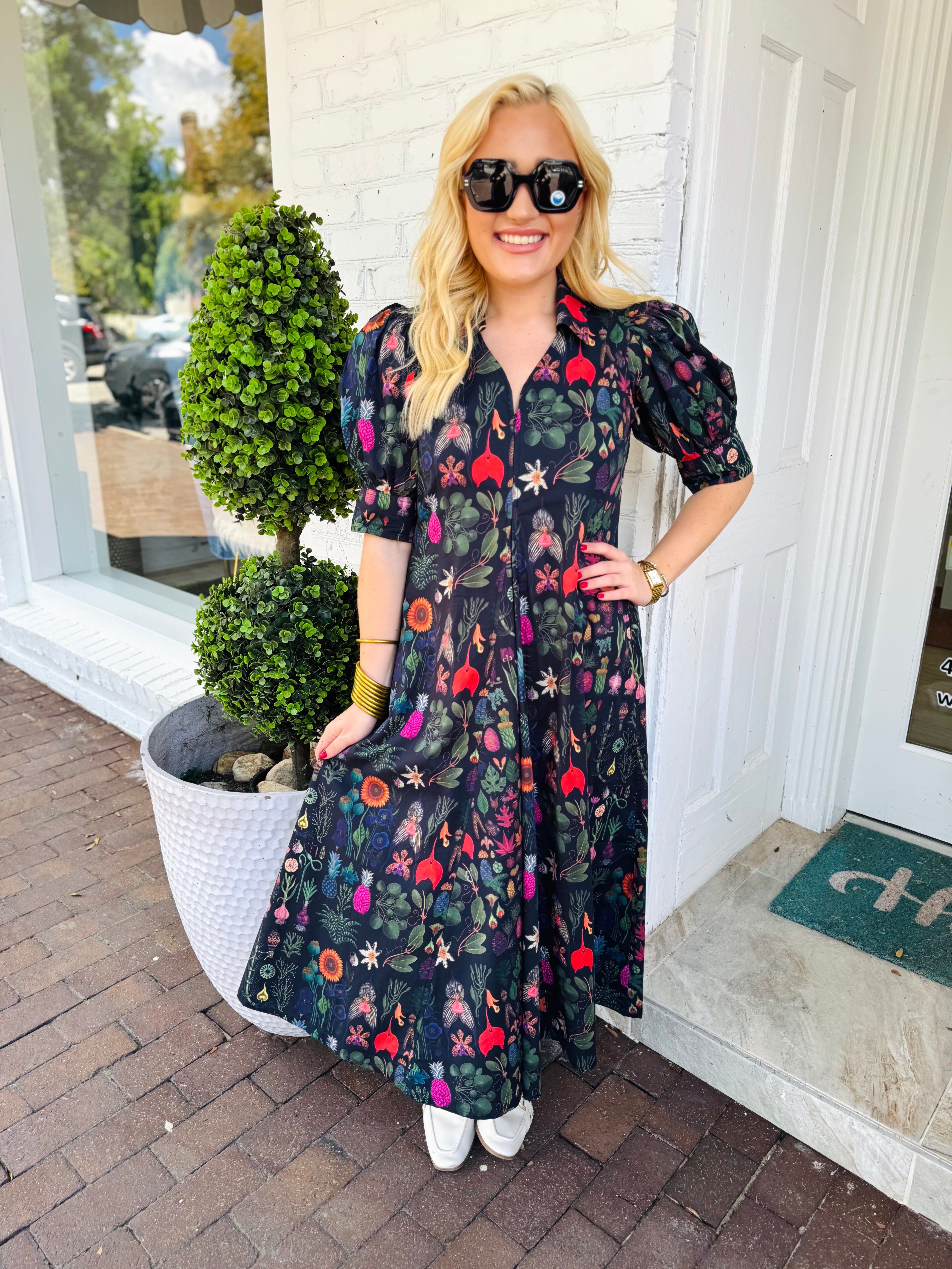 Montauk Dress in Grand Botanical | DIZZY LIZZIE