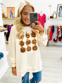 Pumpkin Personalities Sequin Pullover