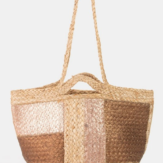 Metallic Squares Tote