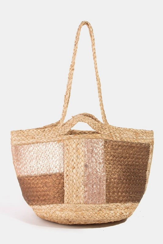 Metallic Squares Tote