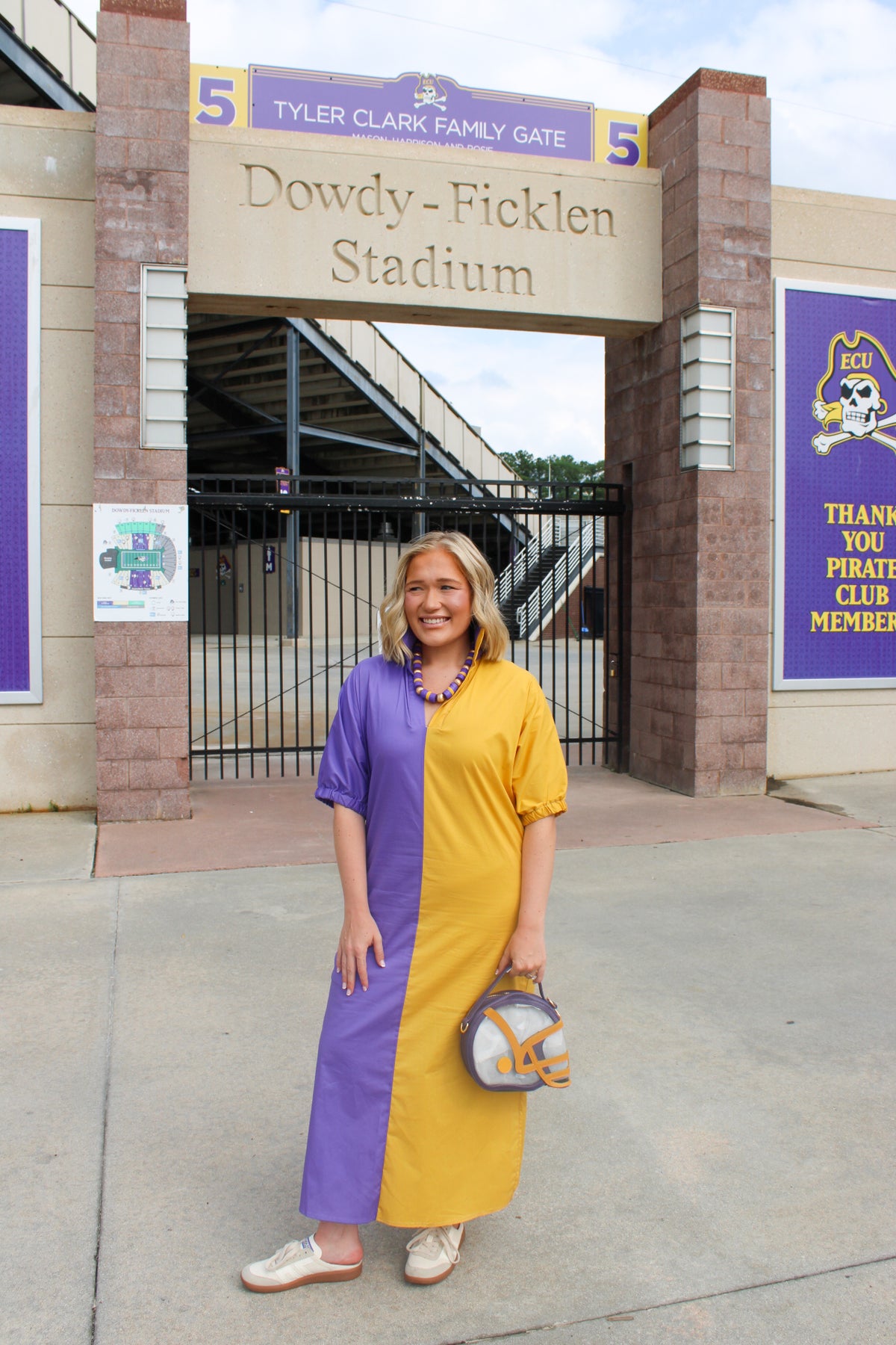 Blakely Dress in Purple/Gold