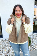 Oversized Faux Fur Vest in Mocha